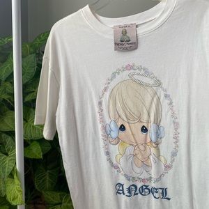 FOREVER 21 PRECIOUS MOMENTS White T-Shirt With Pastel Colors